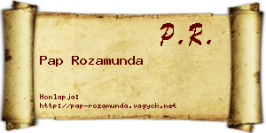 Pap Rozamunda névjegykártya